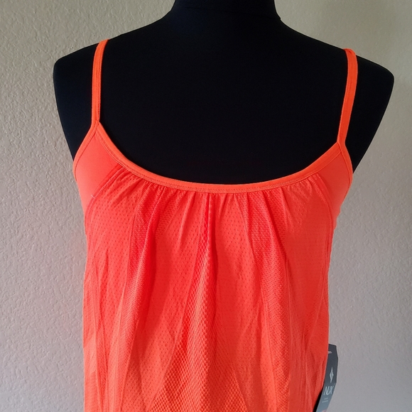 New Nux Athletic Seamless Tank Cami Sports Bra Top Size M Orange Pink - Picture 4 of 8